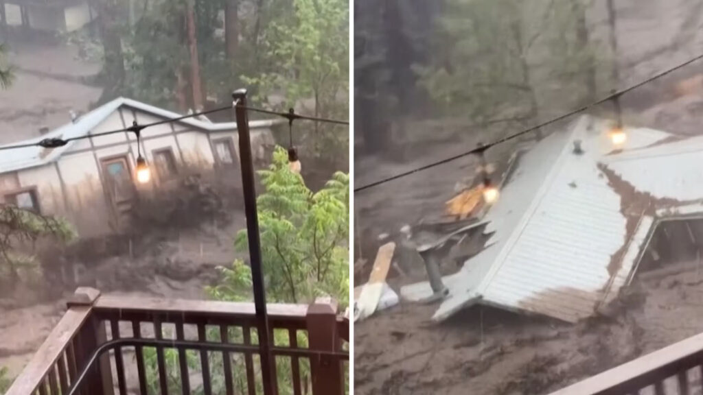 House swept away by flash flooding in Ruidoso, New Mexico