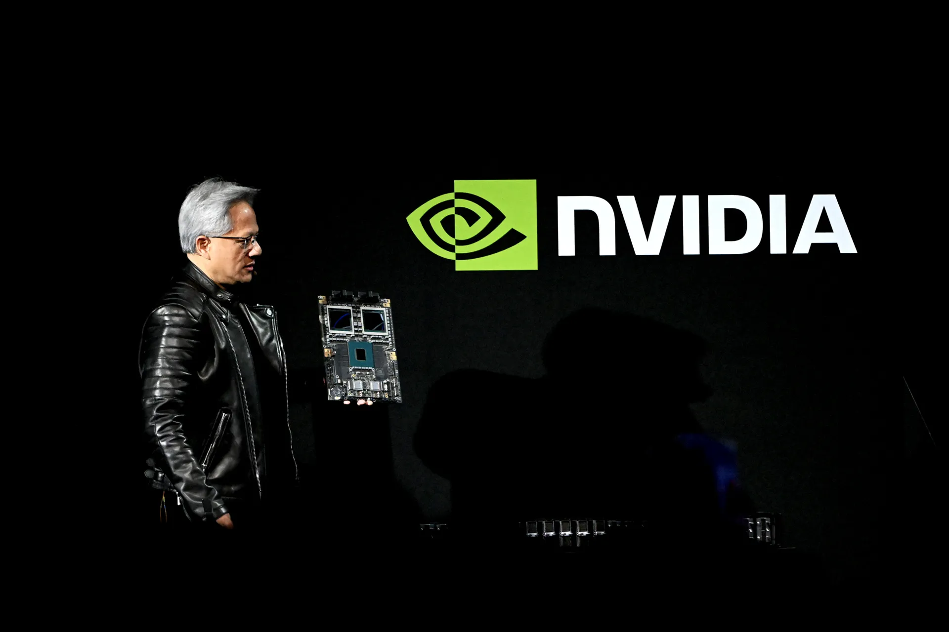 NVIDIA CEO Jensen Huang in leather jacket