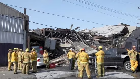 Aerial image showing LASD blast site.