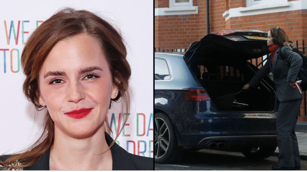 Emma Watson and Zoe Wanamaker in Harry Potter films; Blue Audi car