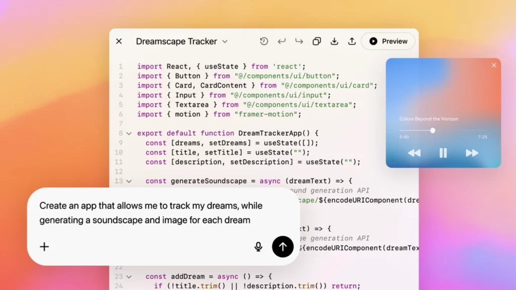 GPT-5 generating a fully functional language-learning web app in seconds during OpenAI’s demo.