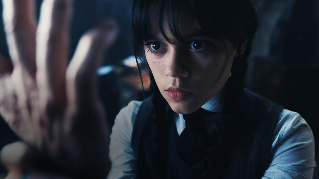 Jenna Ortega as Wednesday Addams.