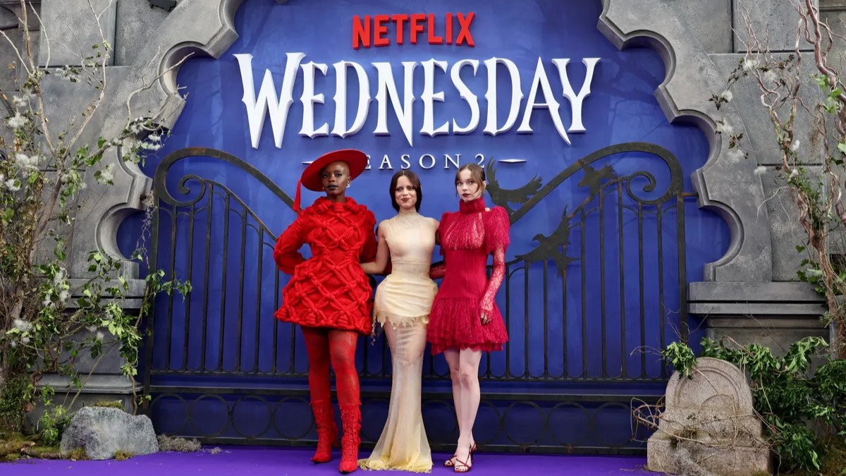 Jenna Ortega as Wednesday Addams at Wednesday Season 2 Part 1 global premiere.
